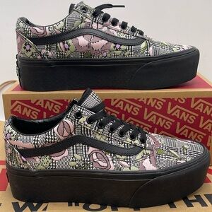 Vans Old Skool Stackform Tapestry Floral Black.